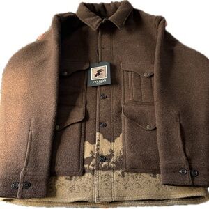 Filson Dark Brown Wool Shirt Jacket